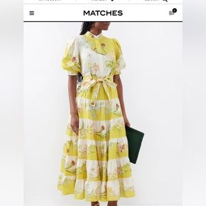 NWT Alemais Ira tiered midi dress | yellow floral dress